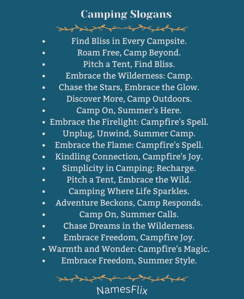 Camping Slogans