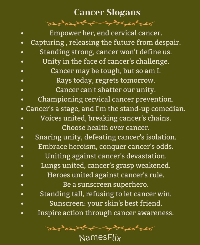 Cancer Slogans