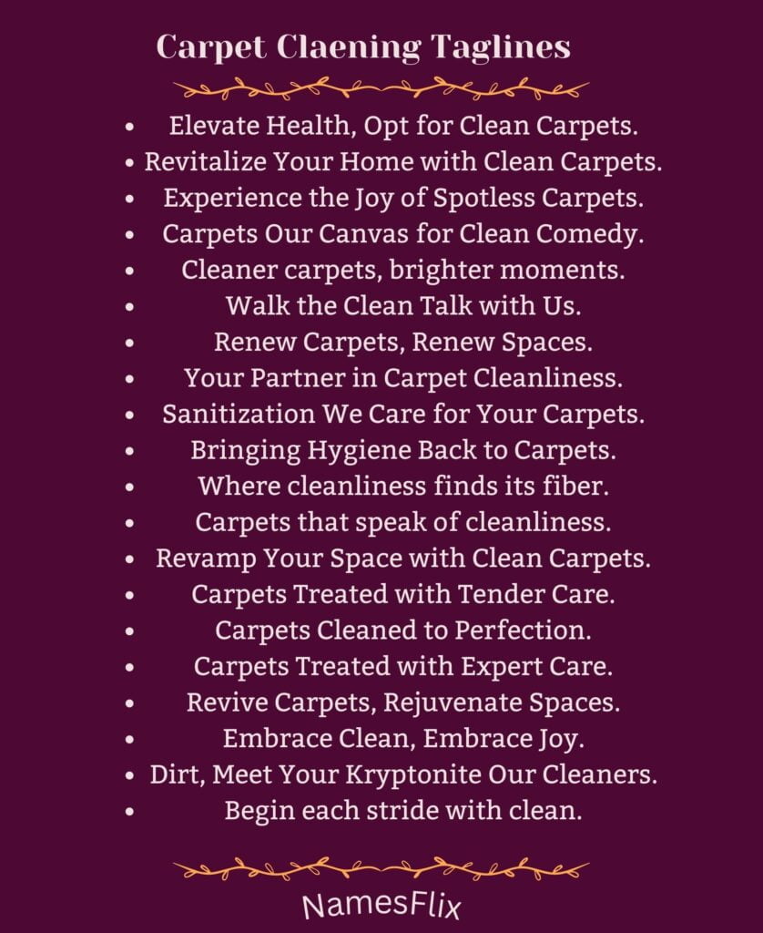 Carpet Claening Taglines