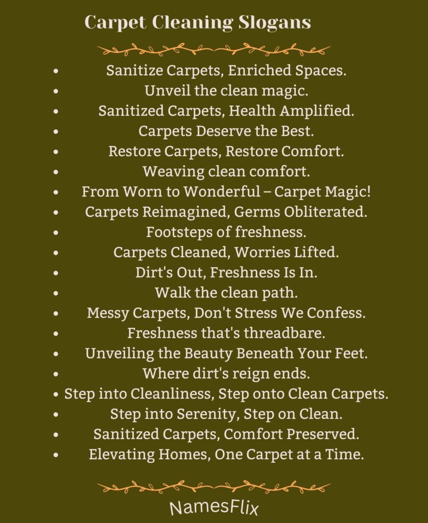 Carpet Cleaning Slogans