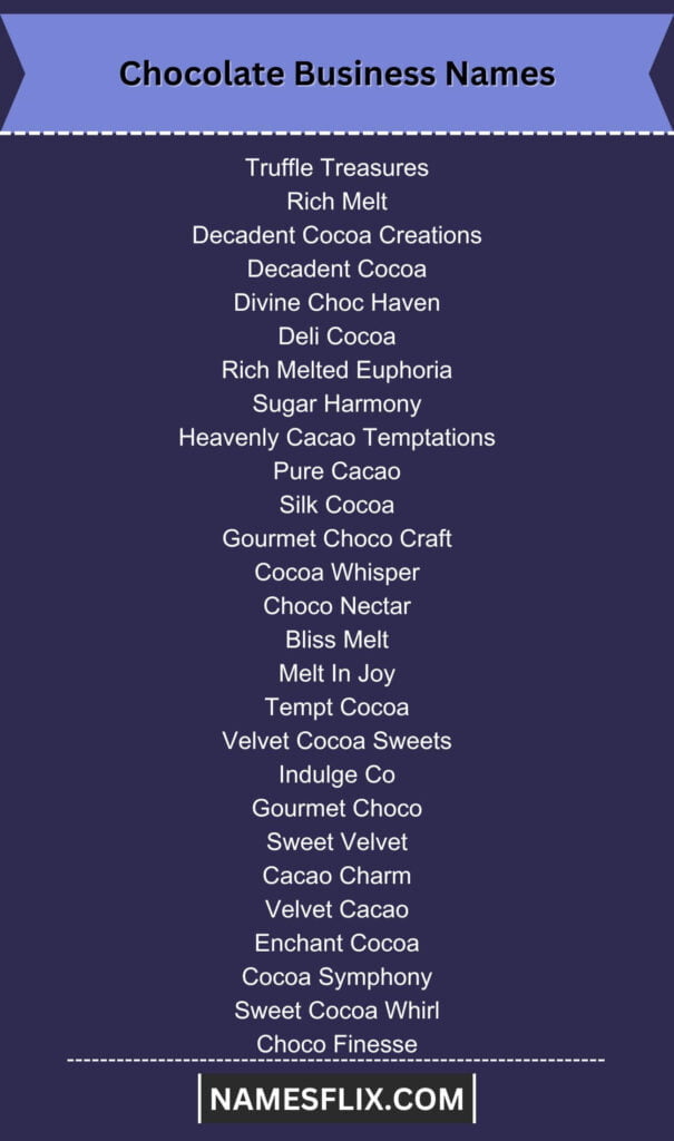 Chocolate Business Names
