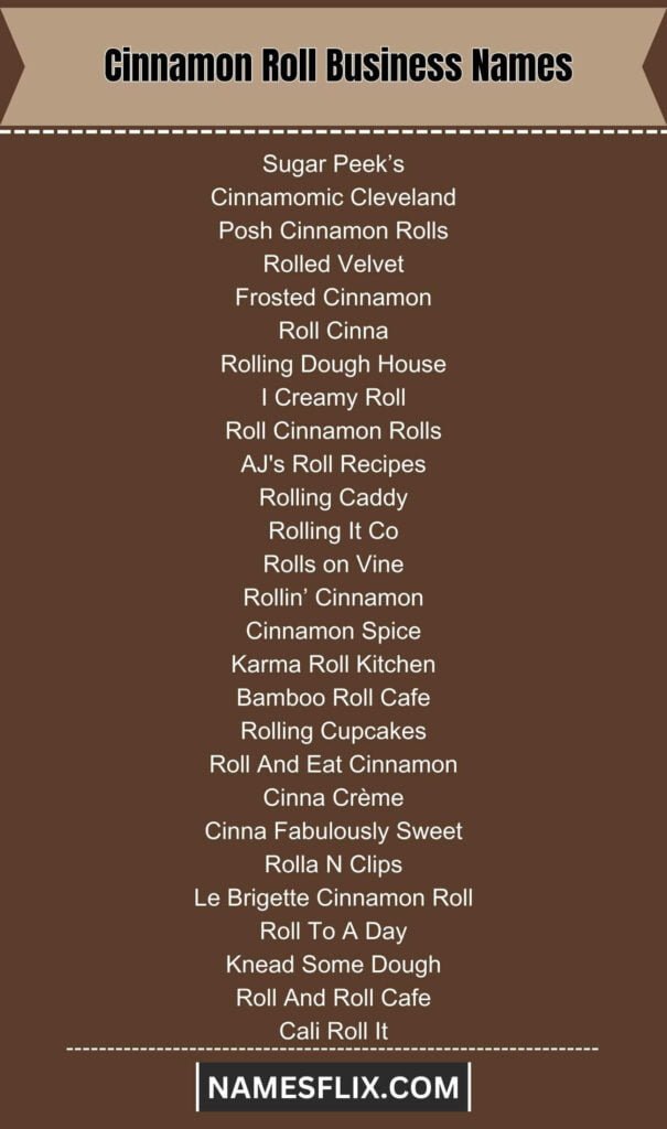Cinnamon Roll Business Names