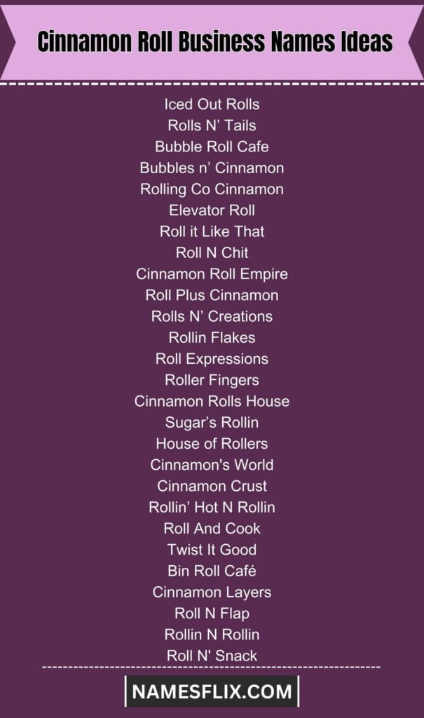 Cinnamon Roll Business Names Ideas