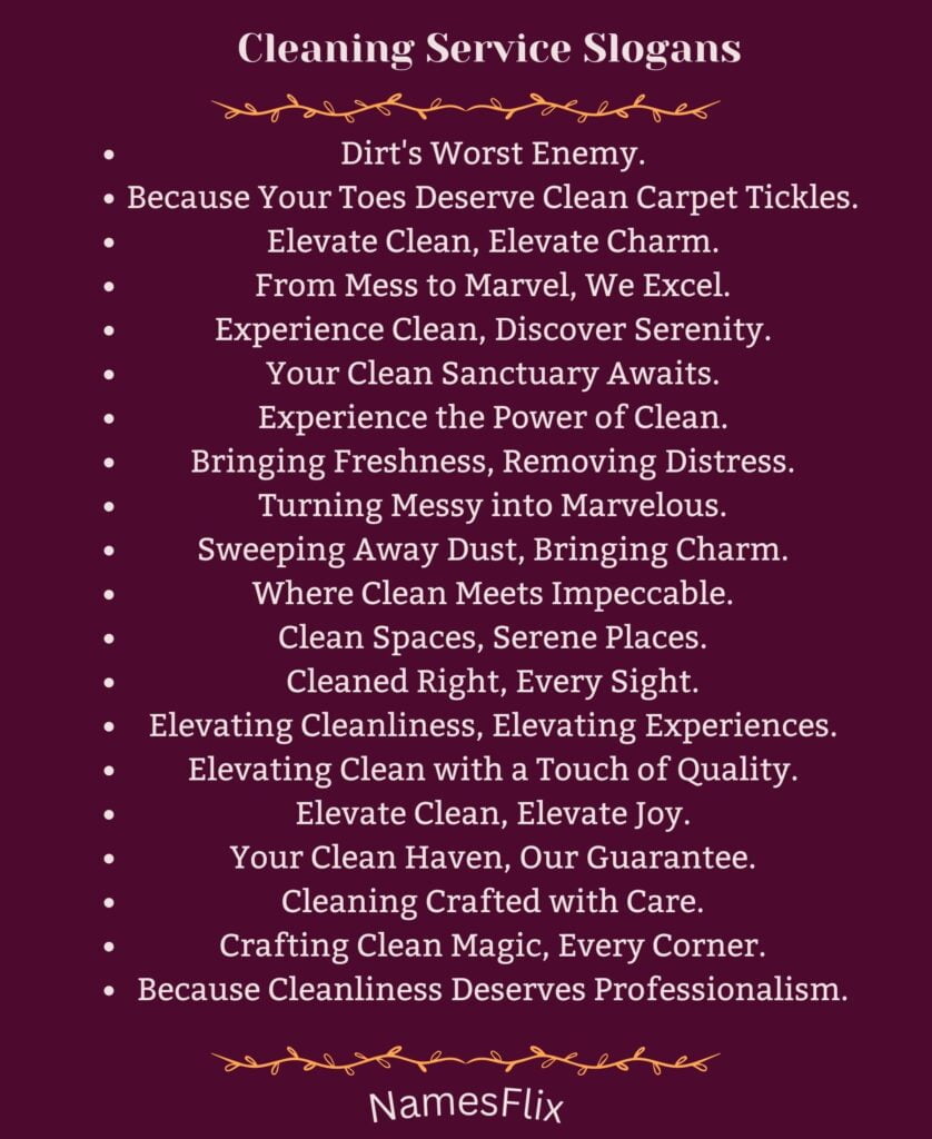 Cleaning Service Slogans