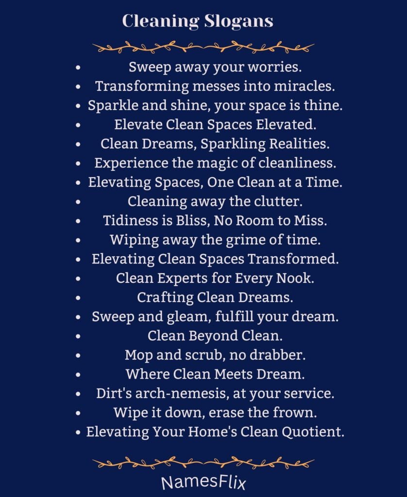 Cleaning Slogans