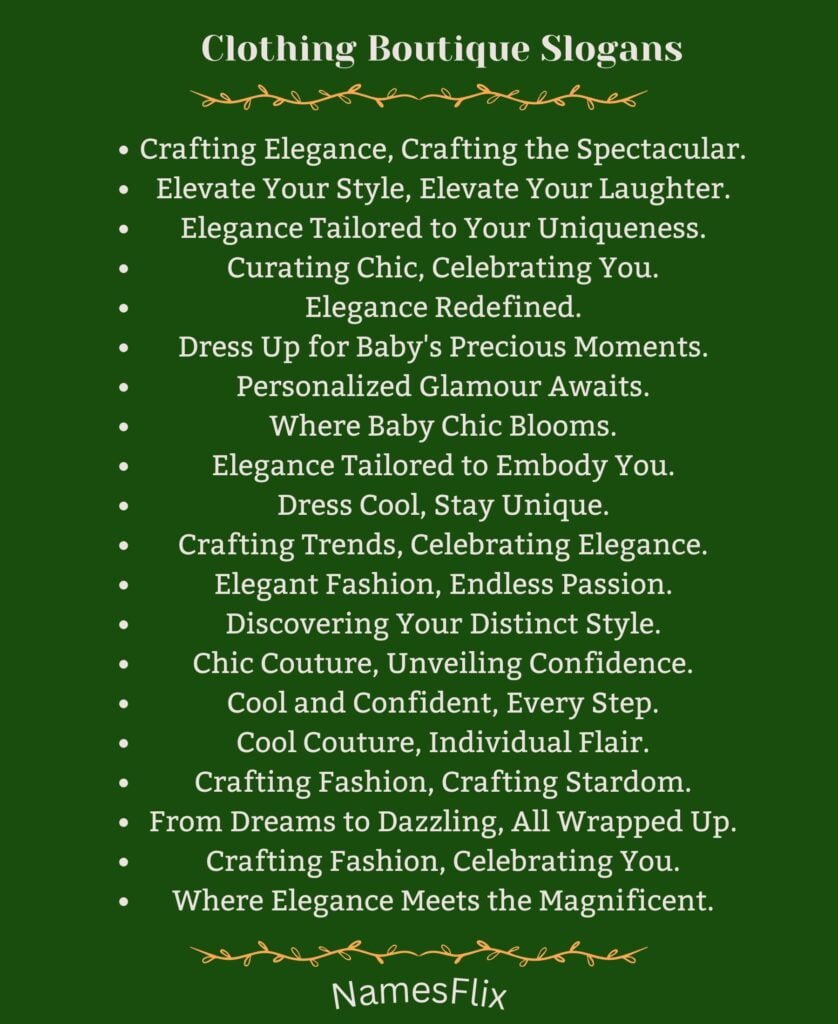 Clothing Boutique Slogans