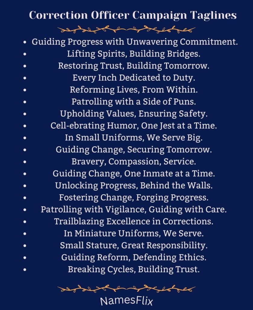 Correction Officer Campaign Taglines