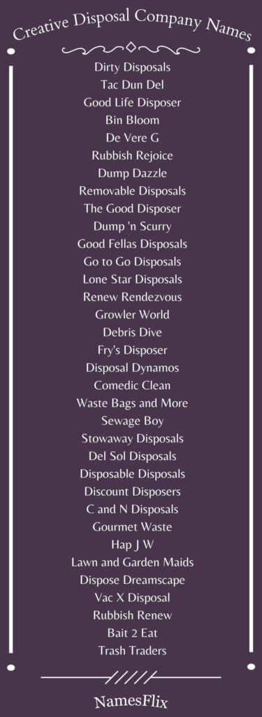 Creative Disposal Company Names