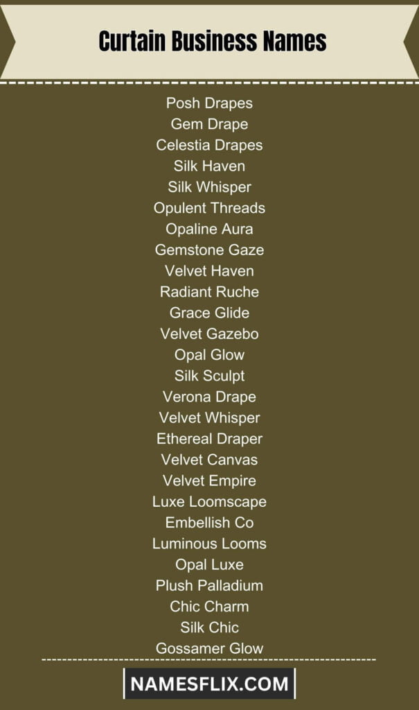 Curtain Business Names