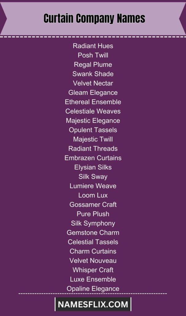 Curtain Company Names