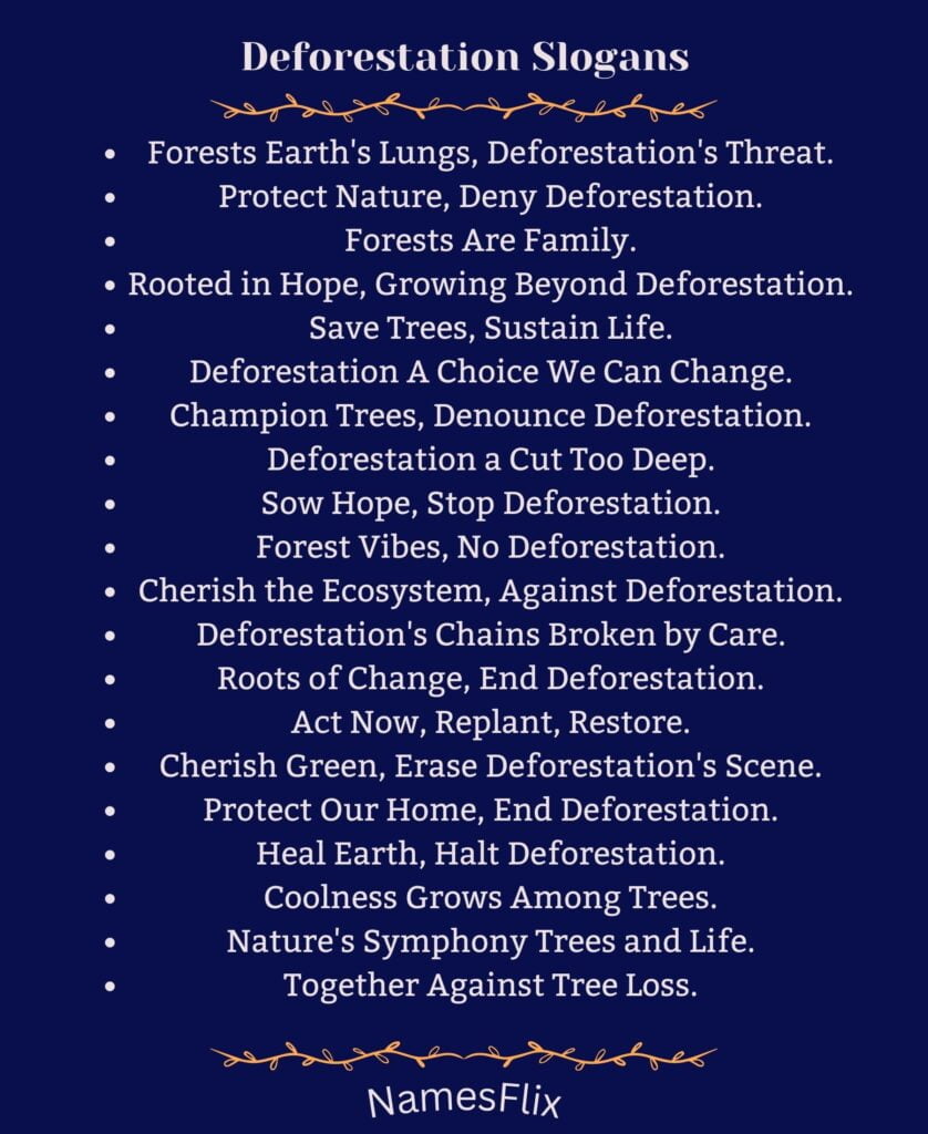Deforestation Slogans