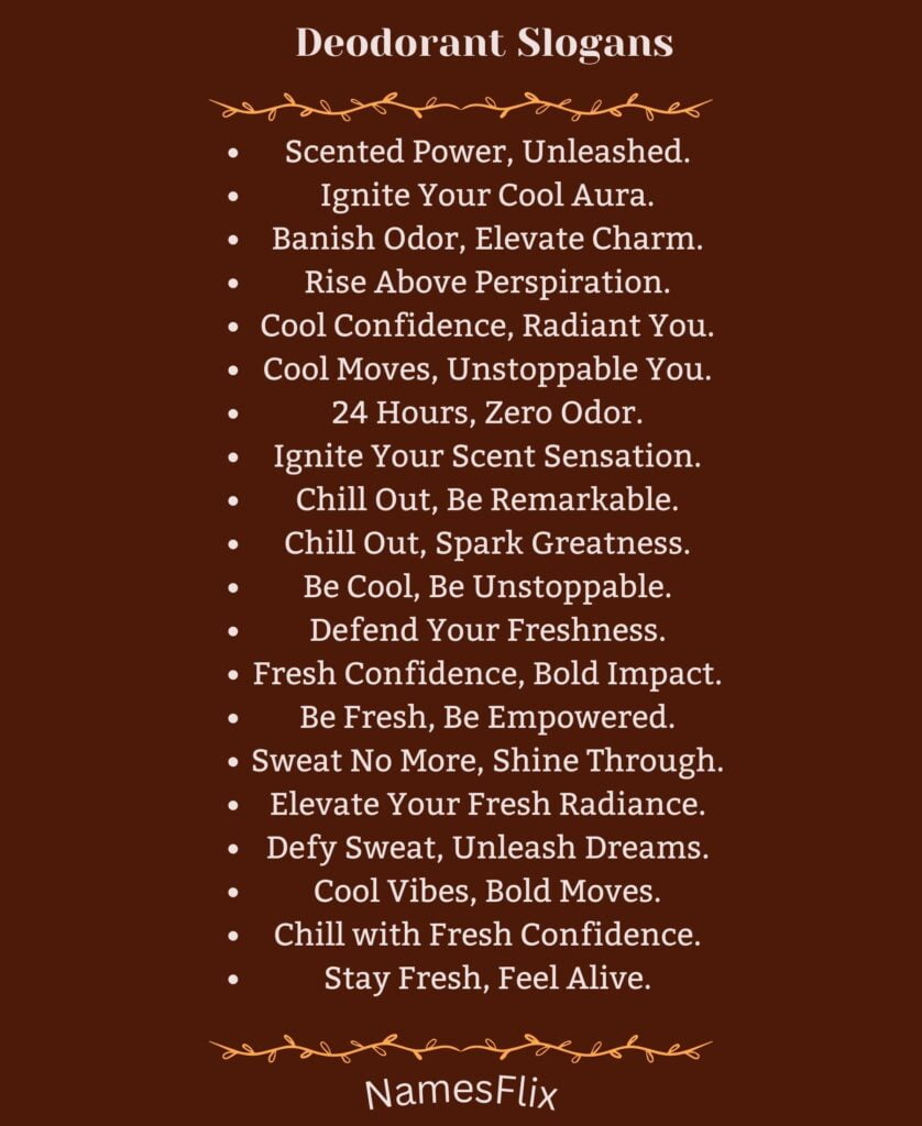 Deodorant Slogans