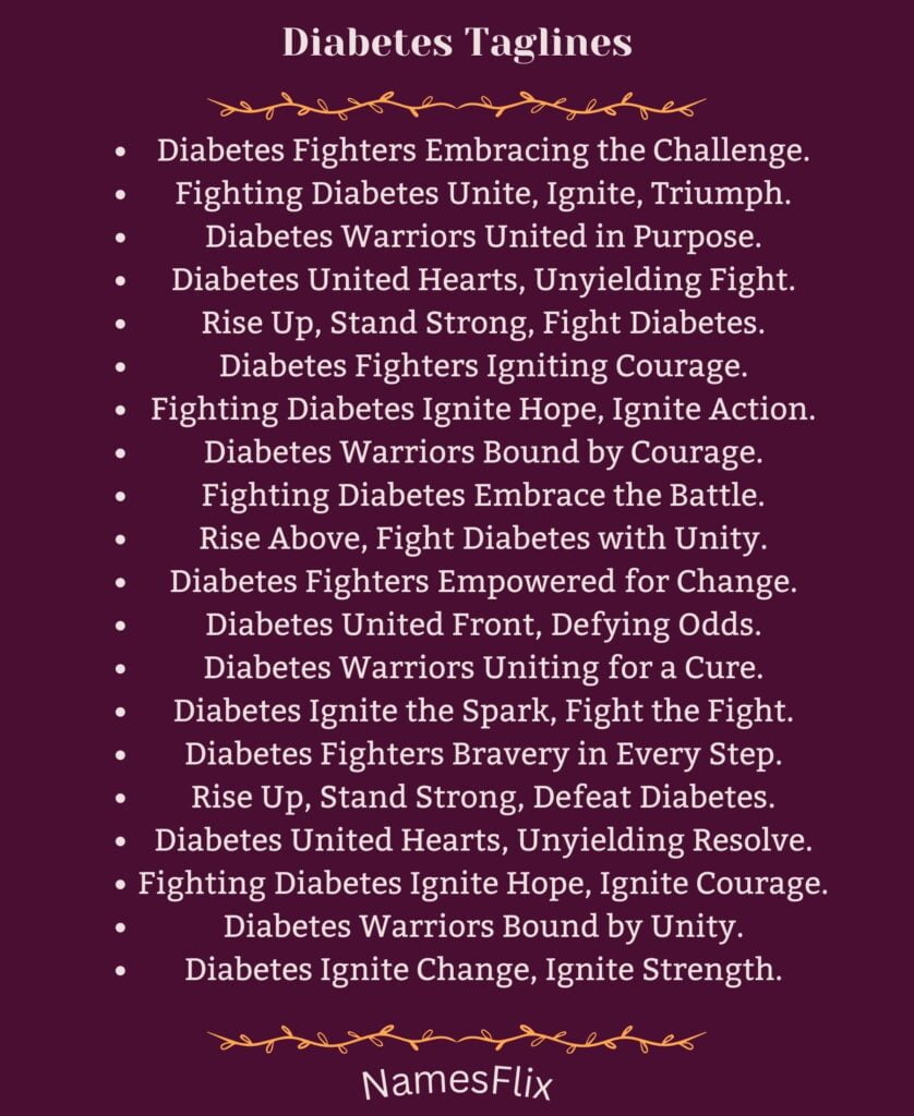 Diabetes Taglines