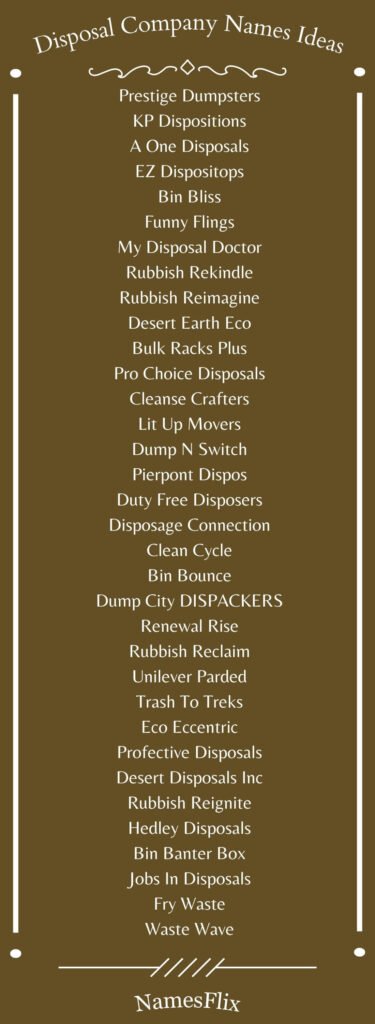 Disposal Company Names Ideas