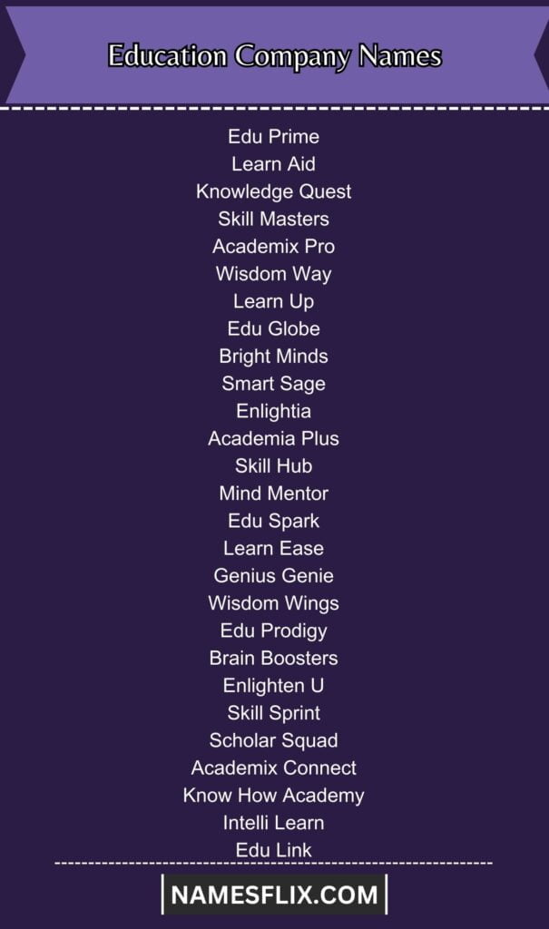 Education Company Names