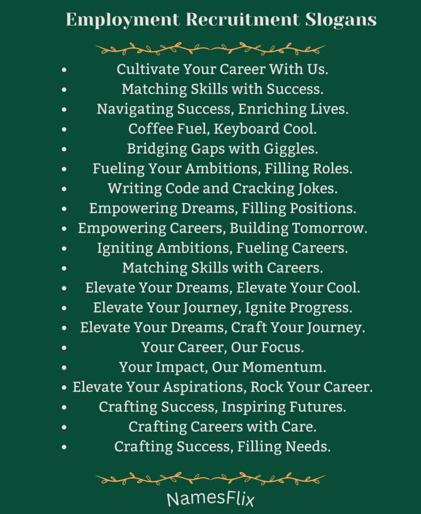 Employment Recruitment Slogans
