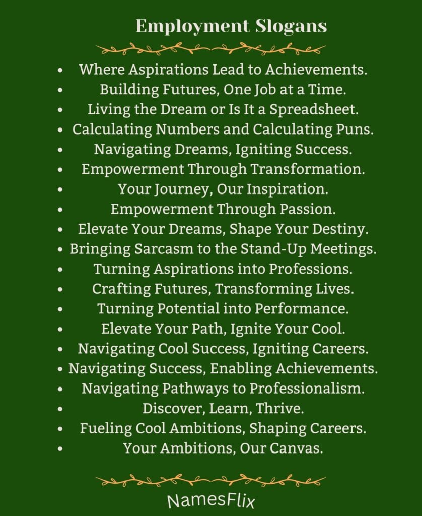 Employment Slogans