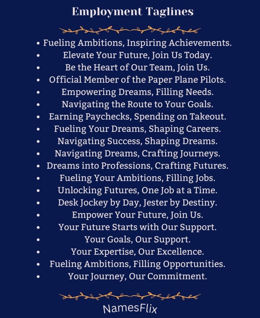 Employment Taglines