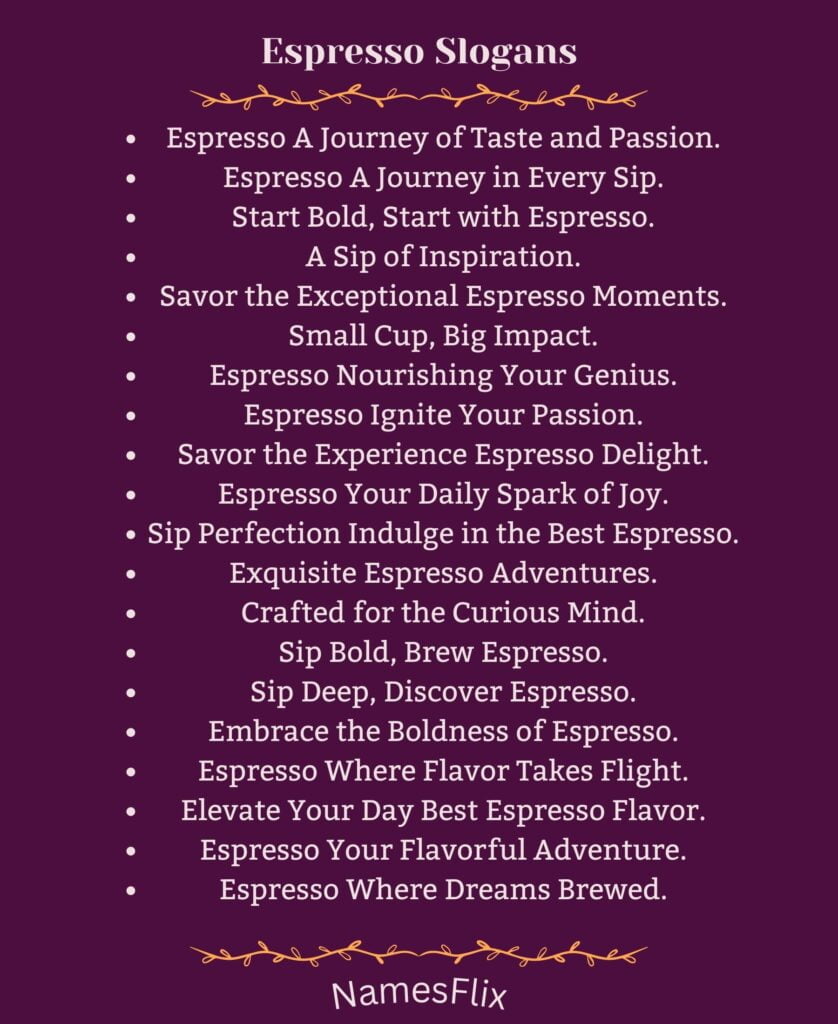 Espresso Slogans