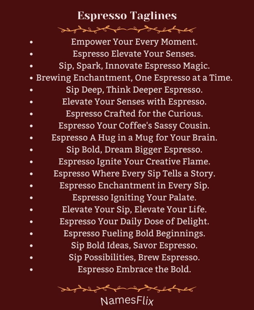 Espresso Taglines