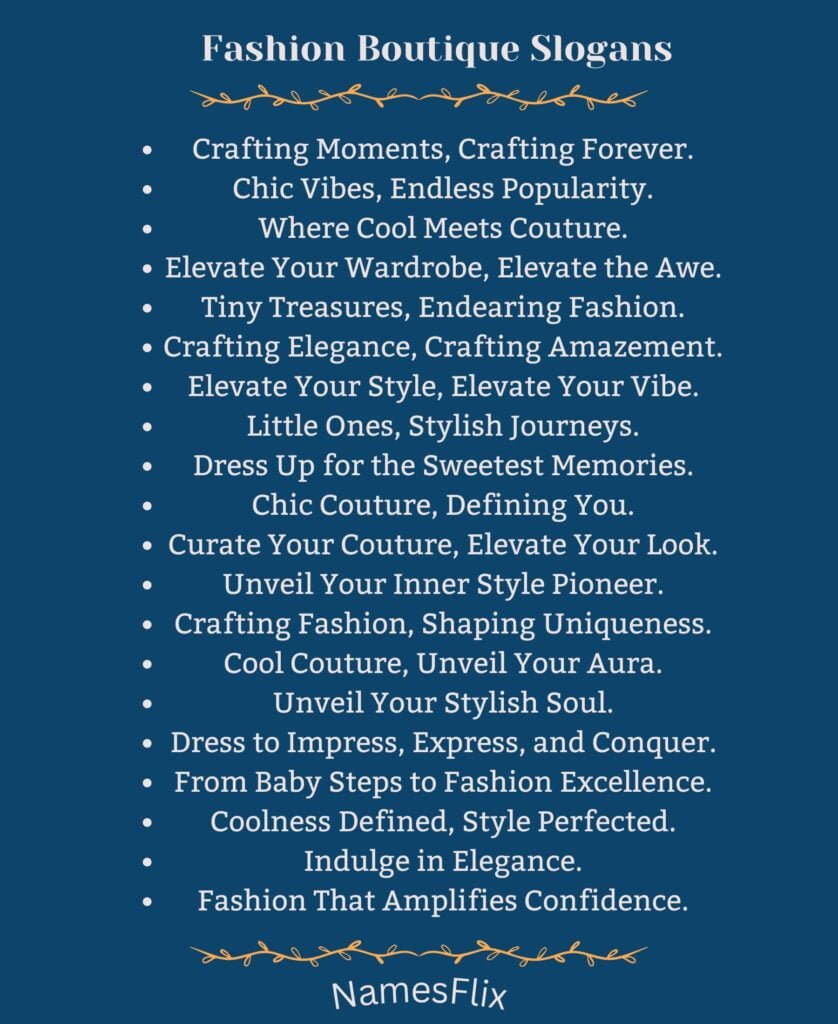 Fashion Boutique Slogans