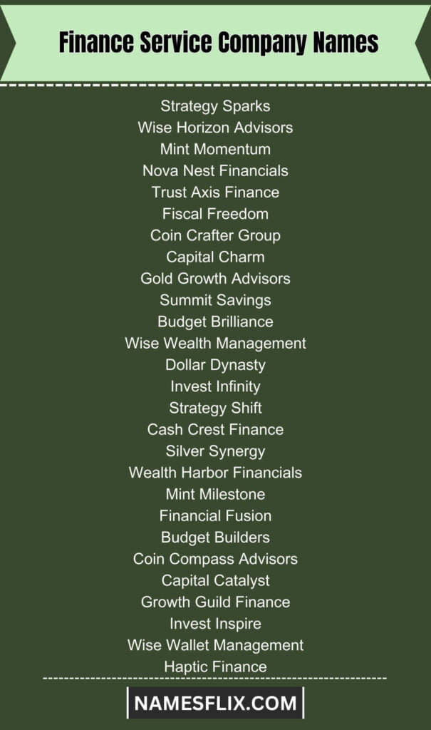 Finance Service Company Names