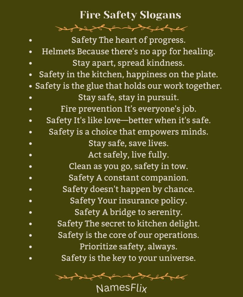 Fire Safety Slogans