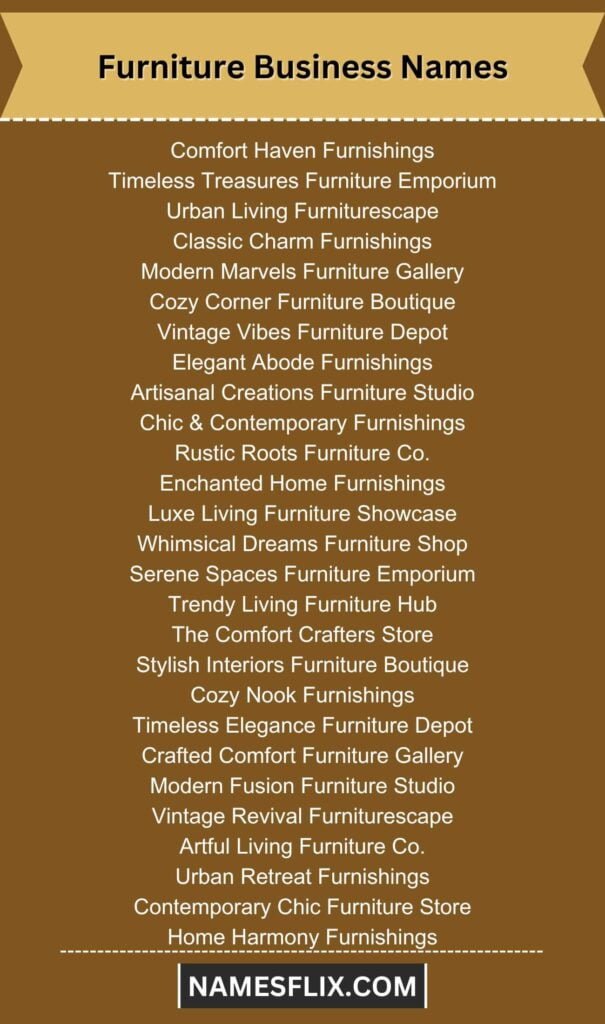 Furniture Business Names