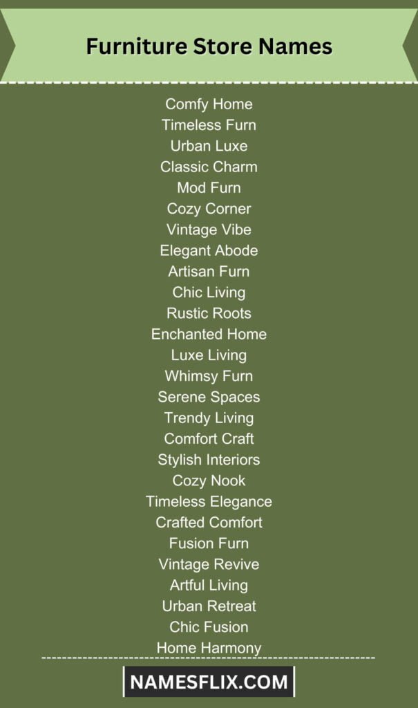 Furniture Store Names