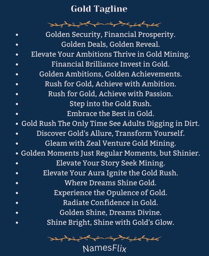 Gold Tagline
