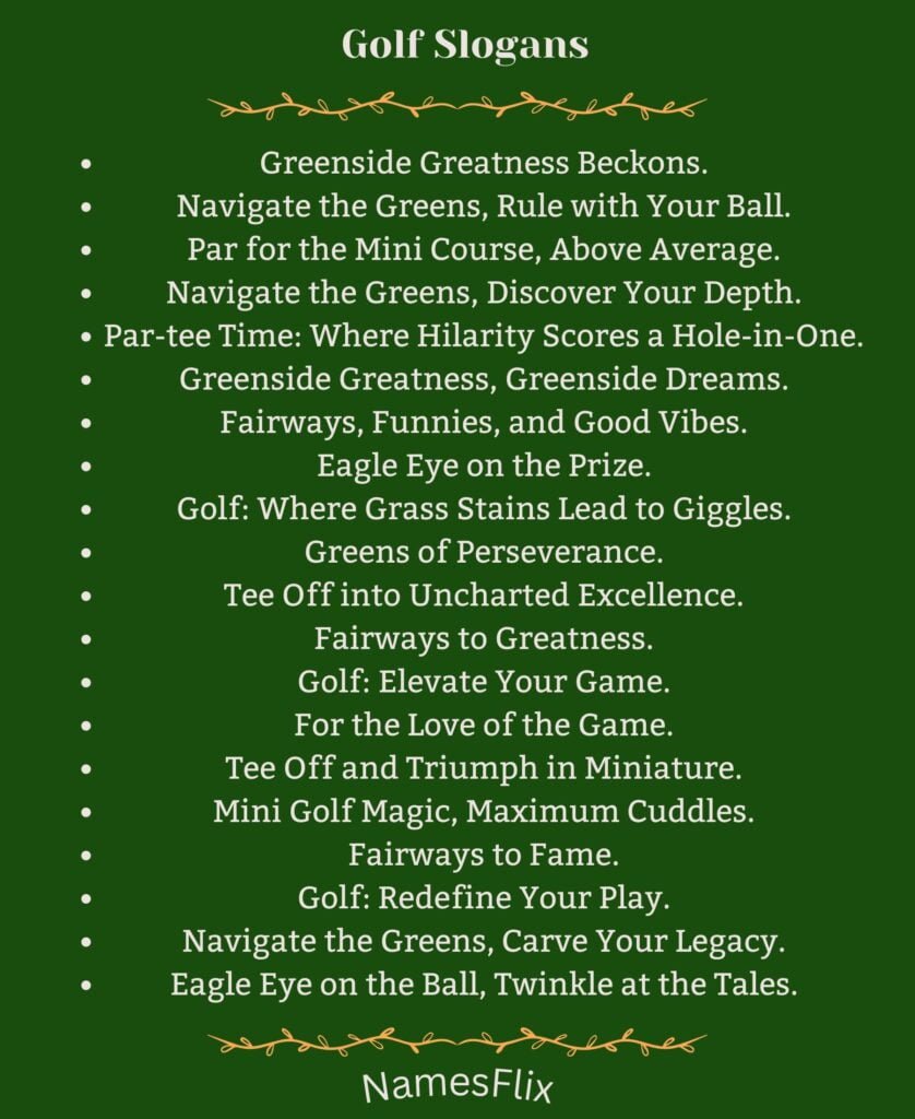 Golf Slogans