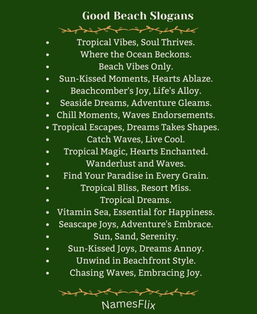 Good Beach Slogans