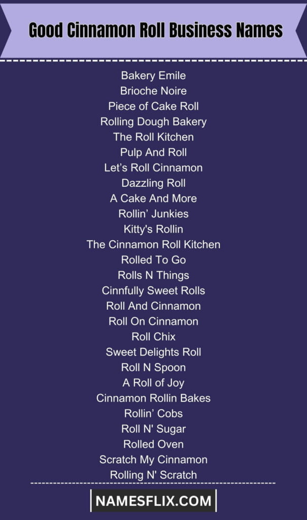 Good Cinnamon Roll Business Names