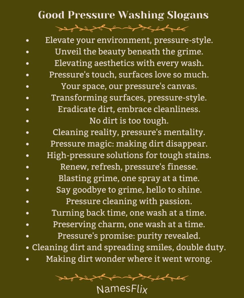 Good Pressure Washing Slogans