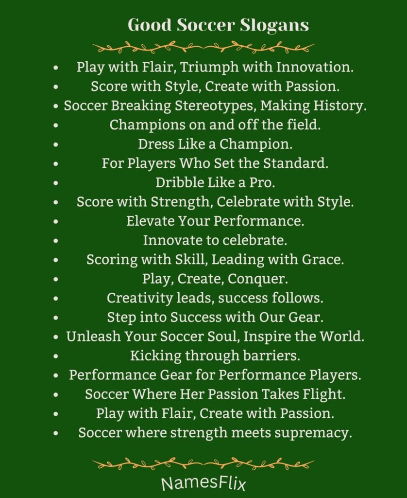 Good Soccer Slogans