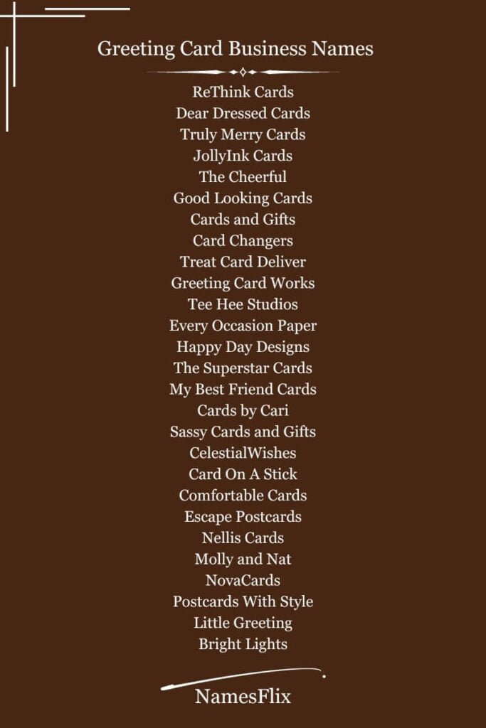 Names for Greeting Card Business