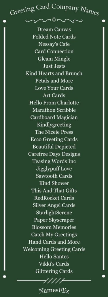 Greeting Card Company Names