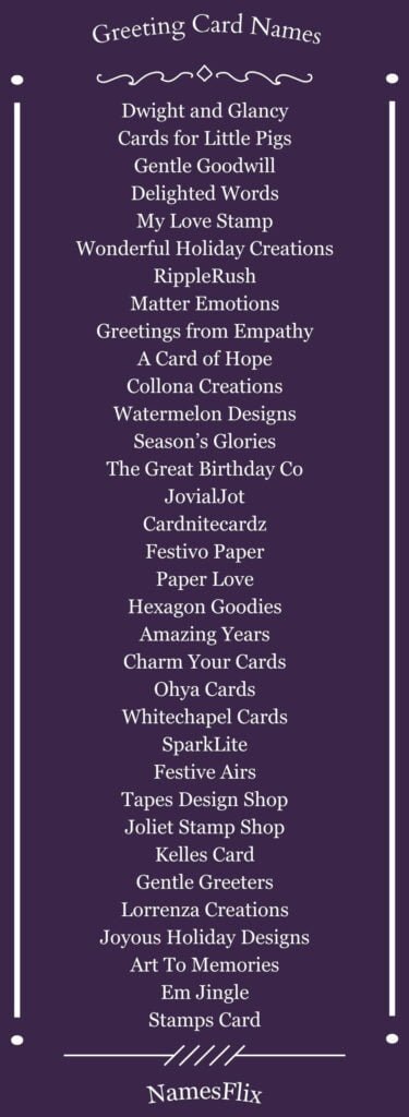 Names for Greeting Cards