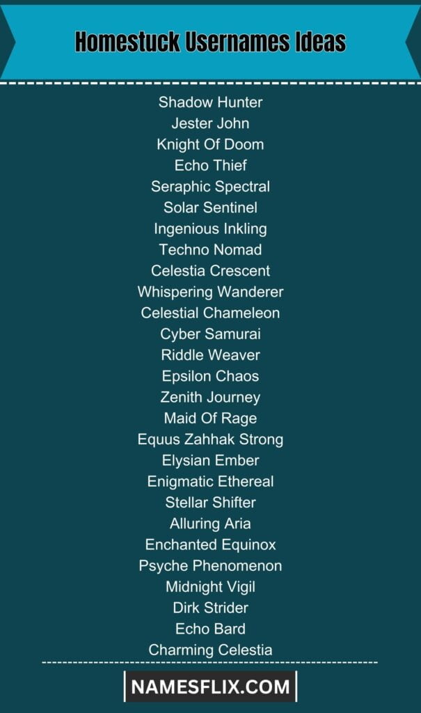 Homestuck Usernames Ideas