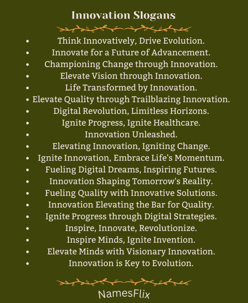 Innovation Slogans