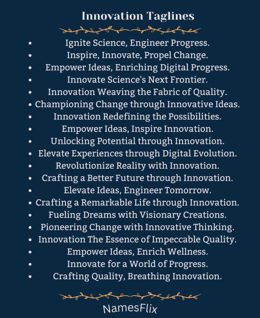 Innovation Taglines