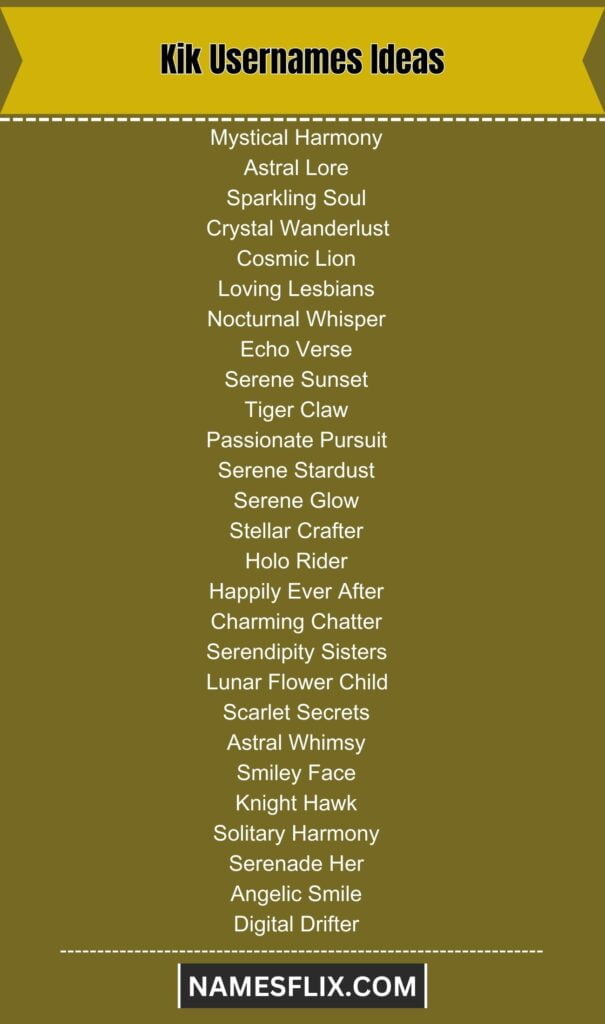 Kik Usernames Ideas