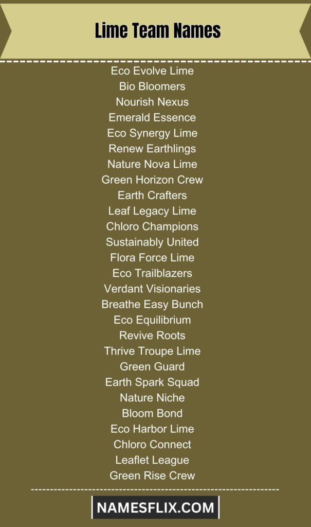 Lime Team Names