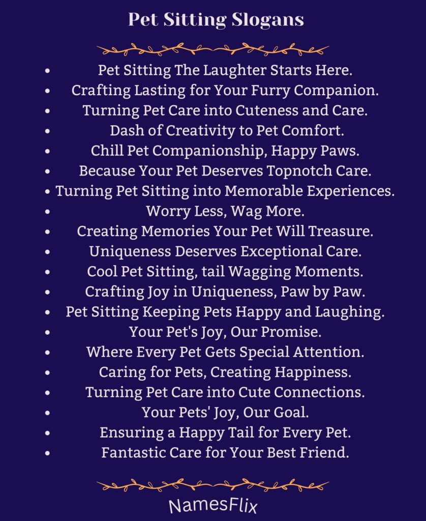 Pet Sitting Slogans