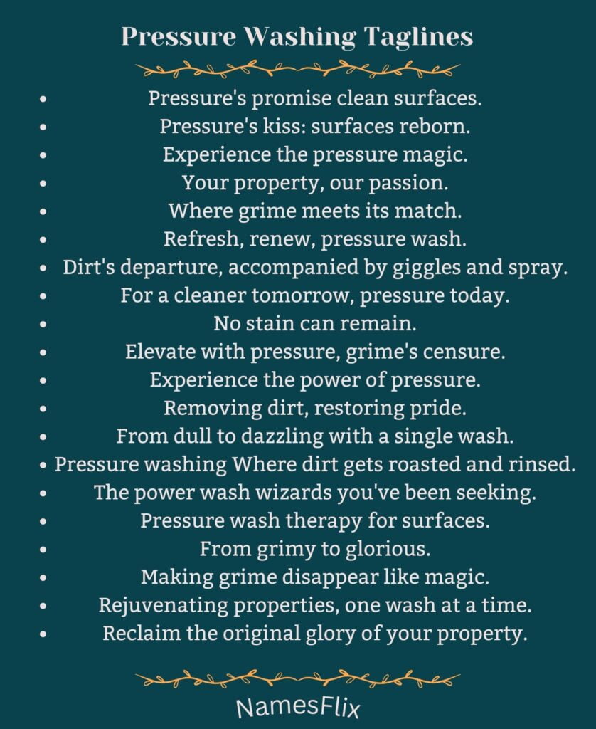 Pressure Washing Taglines