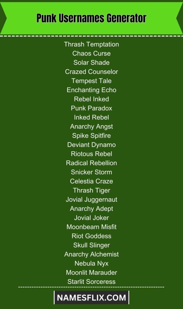 Punk Usernames Generator