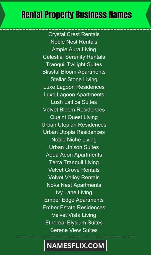 Rental Property Business Names
