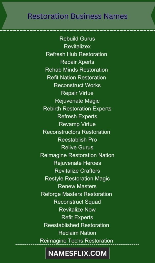Restoration Business Names