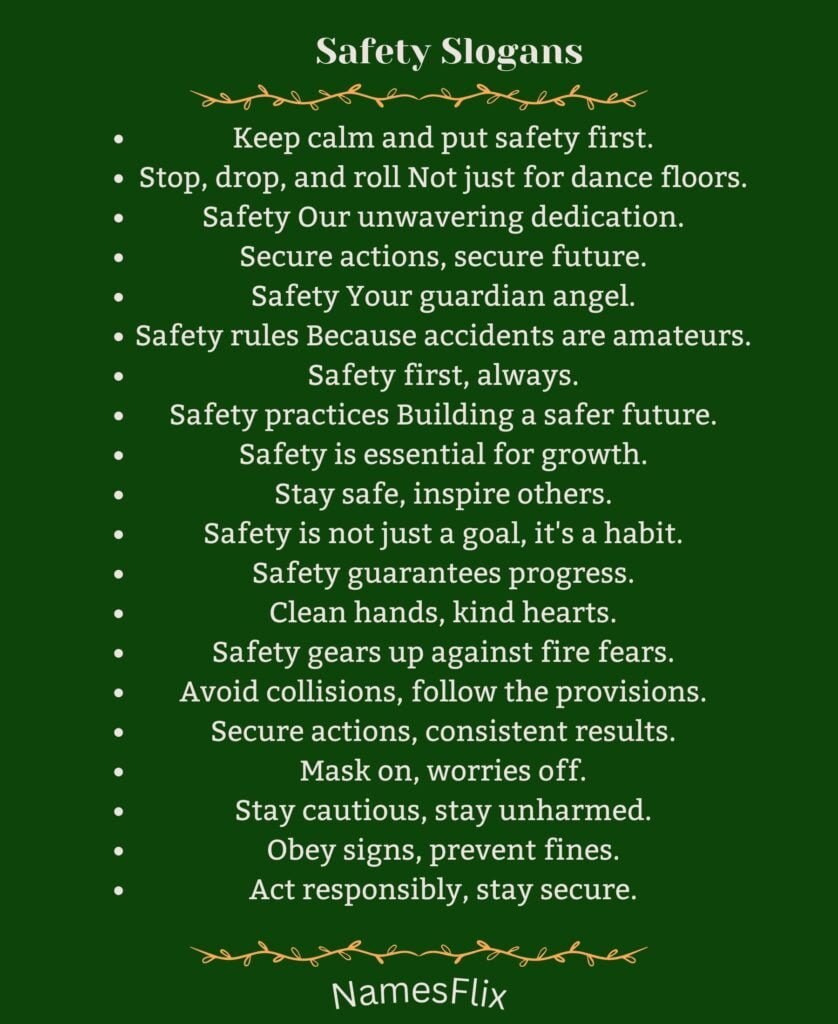 Safety Slogans