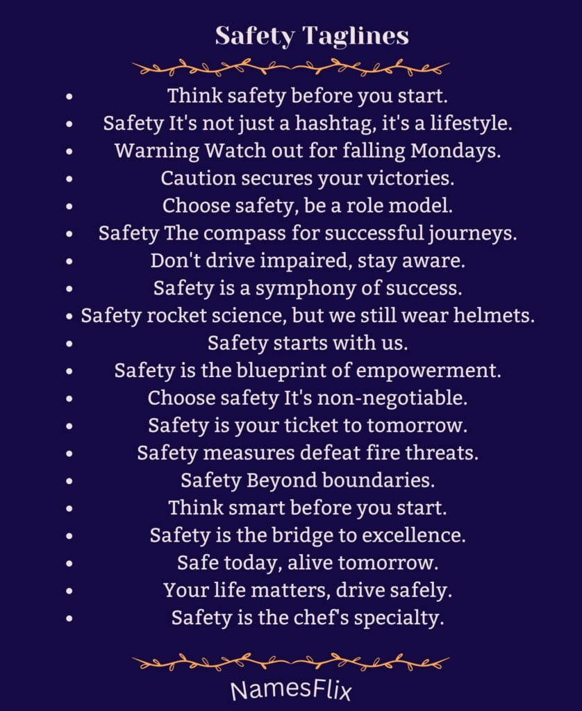 Safety Taglines